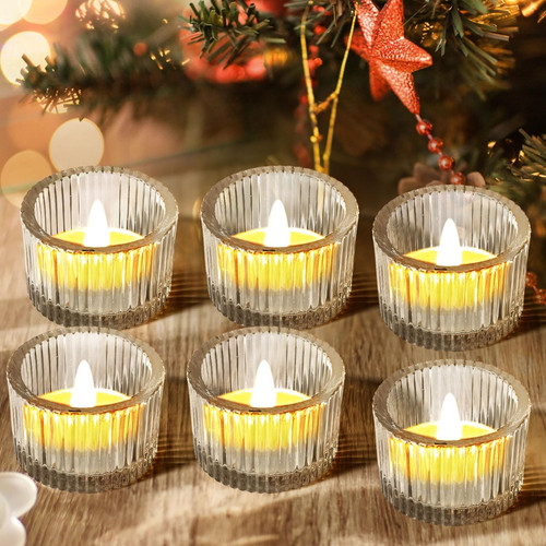 Clear votive candle holders 6 - clear,